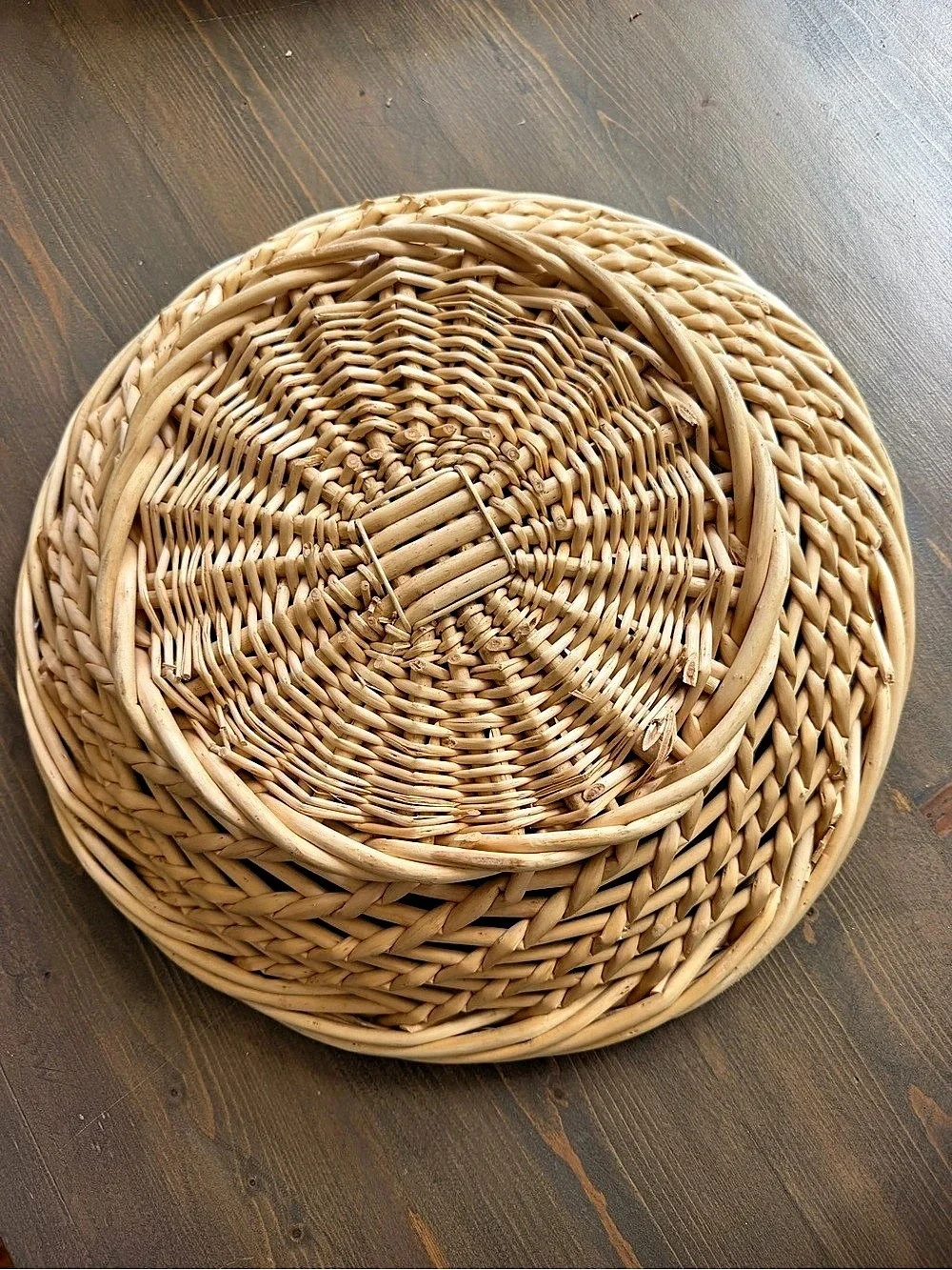 Woven Round Basket in Tan